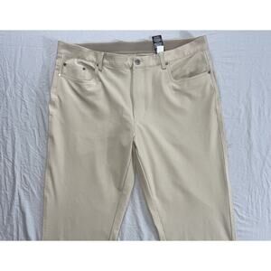 Greg Norman Jean Style Tech 5-Pocket Travel Pants. Beige, Men's 38X31. EUC!!